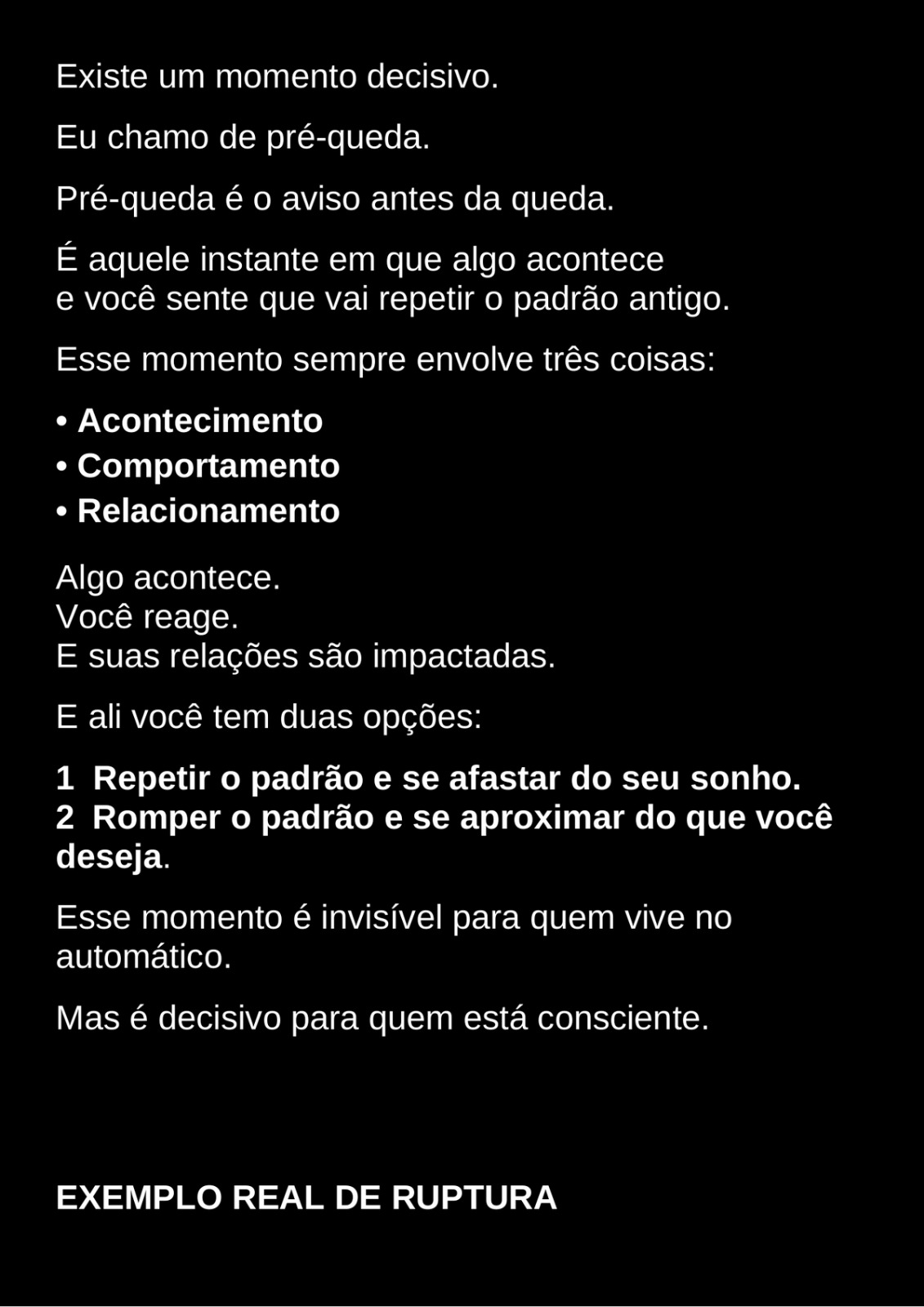 O conceito da pré-queda explicado no manual